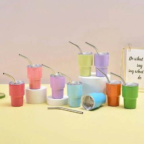 Mini Mug for Sipping Drinks with Straw Mini Mug with Lid