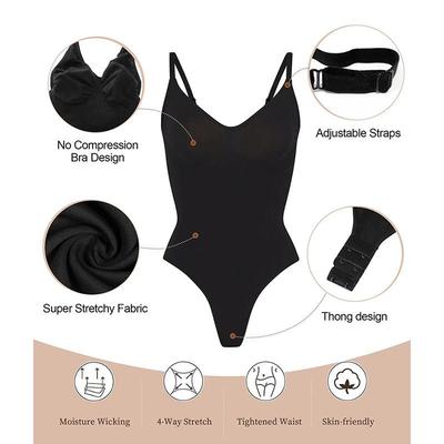Low Back Bodysuit for Women Tummy Control Shapewear 塑身内衣