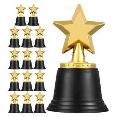 15 Pcs Student Trophy Mini Plastic Gold Awards Kids