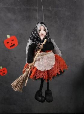 Creative Scary Halloween Apron Witch Doll Funny Cute Broom