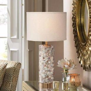 Romantic Table Lamp American E27 Warm LED Shell Luxury