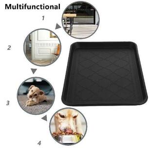 Black 42x32x3cm Shoe Tray Pet Plastic Trays for Indoor Boot