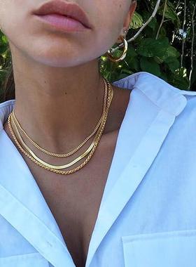 Women Simple Dainty Gold Layered Necklaces Jewelry Gift