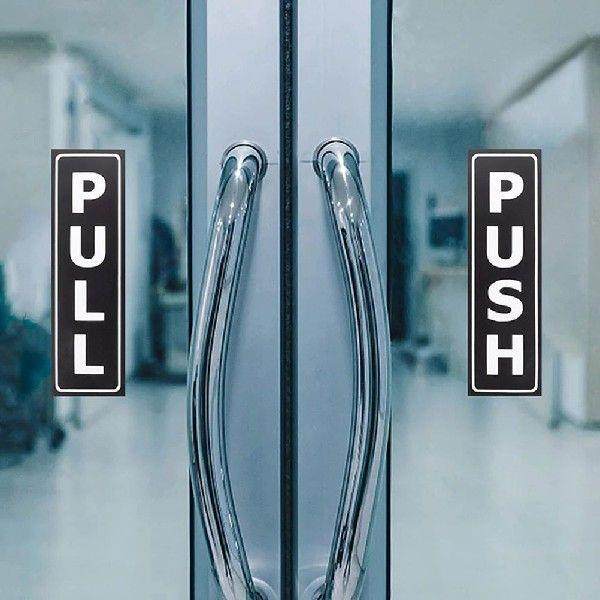 Sliding Door Logo Sticker Employee Only Signs for Doors