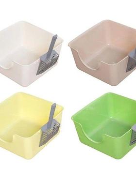 Open Litter Box Kitty Litter Pan Anti Splashing Kitten