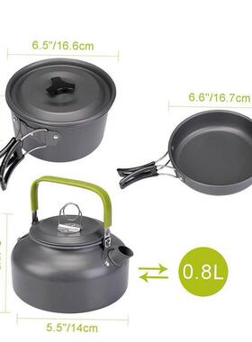 Outdoor Camping Cookware Kit Aluminum Cooking Pots Set Wa