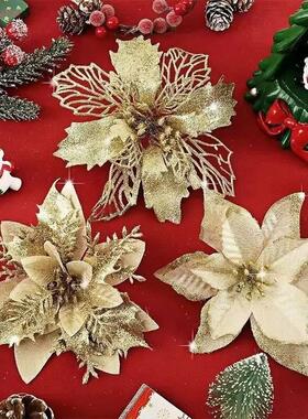 6-24Pcs 15cm Artificial Christmas Flowers with Clips Stems,