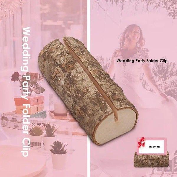 10pcs Wooden Wedding Name Place Card Holders Clip Party
