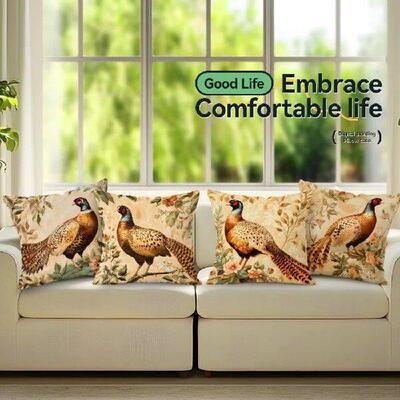 Retro Wild Hen Flower Pillowcase Printed Polyester