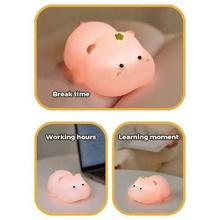 Rechargeable Night Light Silicone Hippo Pat Lamp Cute Night