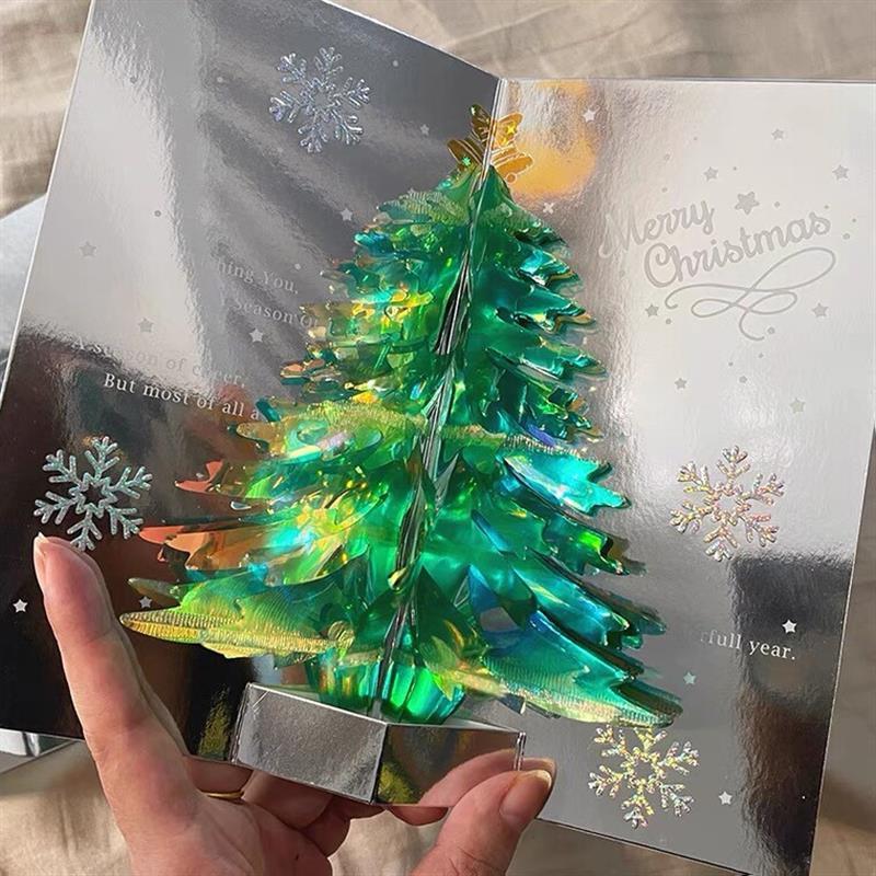贺卡Christmas Cards 3D paper carving Christmas Eve Gift card