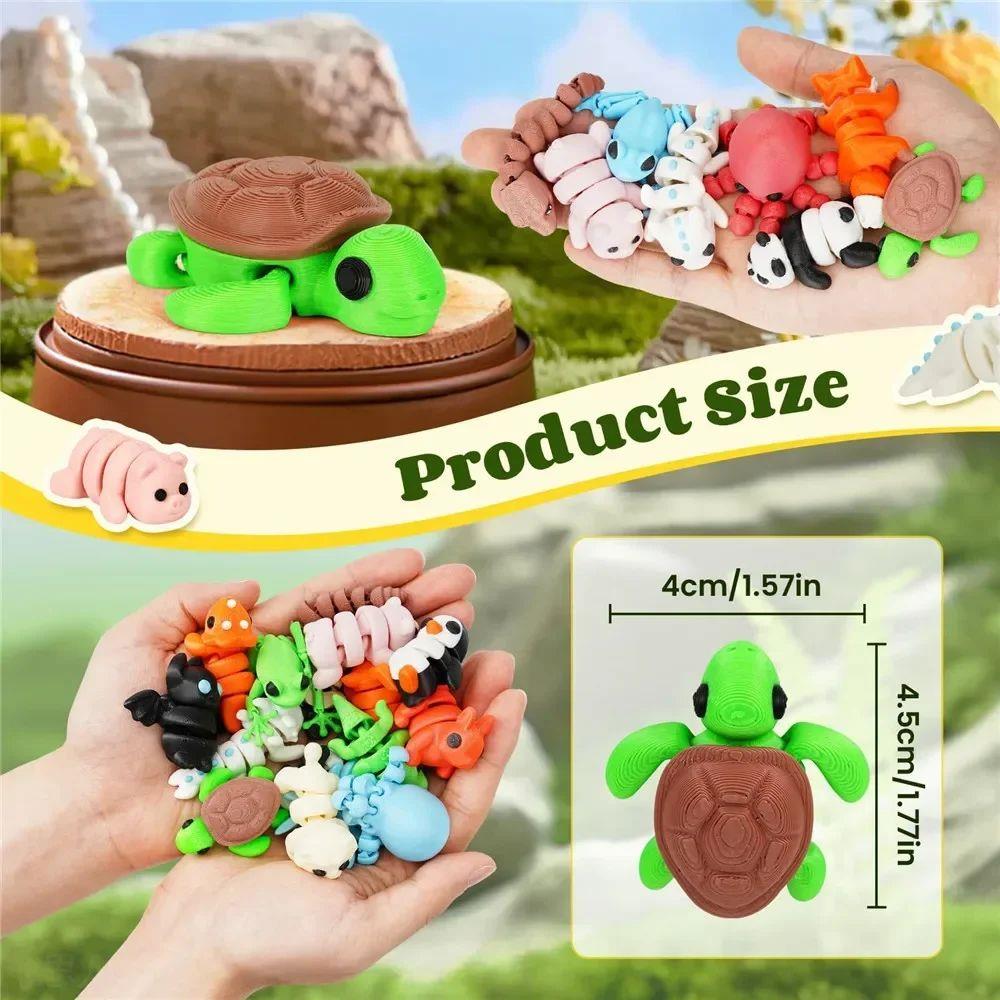 21Pcs Random 3D Printed Cute Small Creative Animal Figures