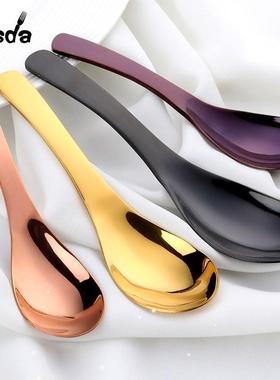 1Pc Serving Spoon Stainless Steel Round Spoon Gold Salad Ric