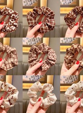 3/5/Pcs Silk Scrunchies Print Leopard Scrunchie Set Elastic