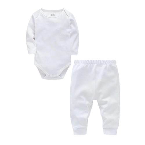 Muslin Plain 2 Pieces Baby Clothing Set Baby Boys Romper Wit