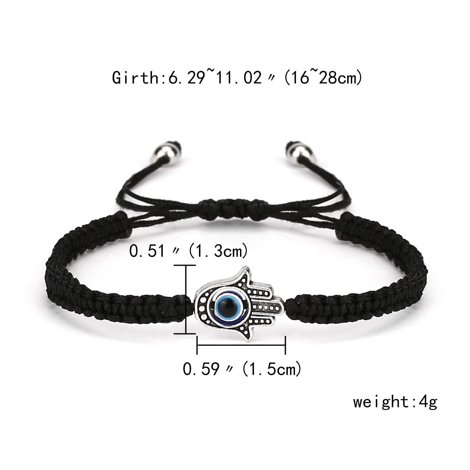 2PCS Blue Evil Eye Couple Bracelet Sets for Woman Men Charm