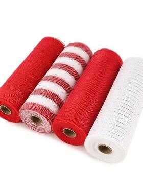 1Roll Christmas Mesh Ribbon DIY Wreath Bow Ribbon Christmas