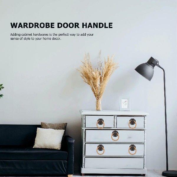 Vintage Rope Pull Iron Handle for Cabinet Drawer Door Black