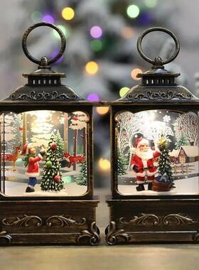 Lighted Christmas Snow Globe Lantern Battery Operated LED Ni