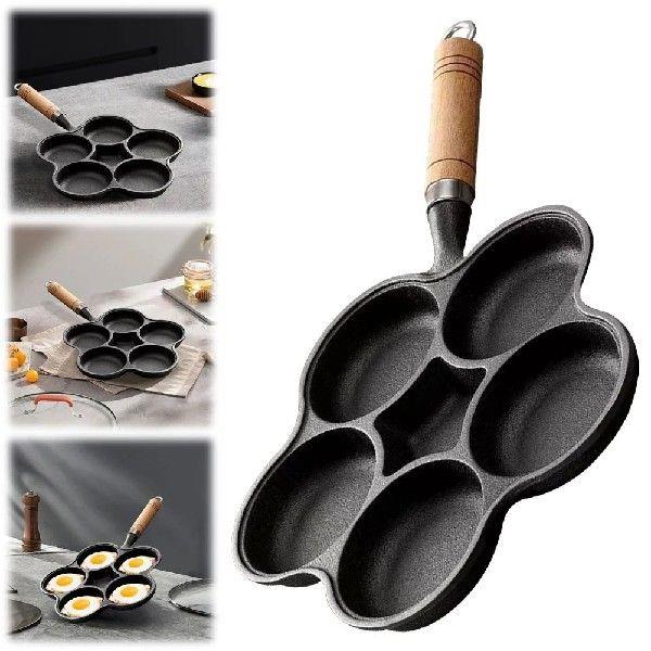 5 Round Holes Egg Frying Pan Cast Iron Creative Breakfast