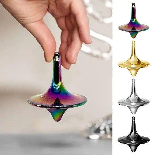 Metal Spinning Tops Alloy Gyro Silver Steel Novelty Spin