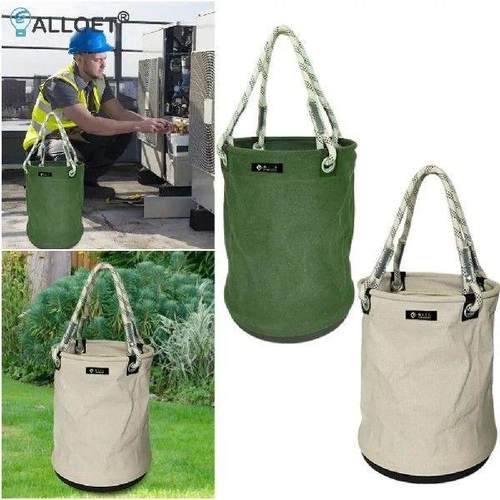 Canvas Tool Bucket Bag with Plastic Bottom Tool Storage