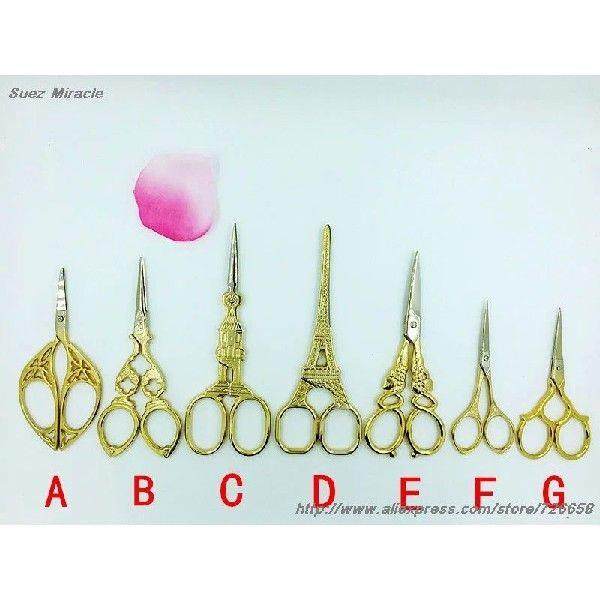 Antique Crane Pattern Sewing Scissors - Vintage Tailor