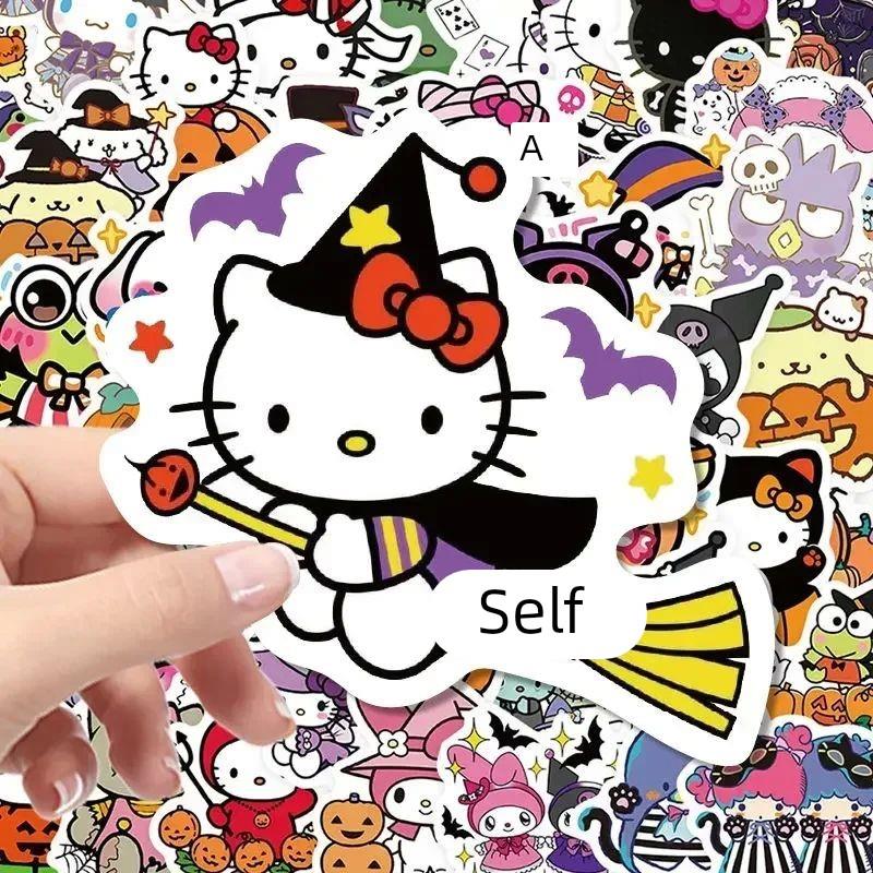50PCS Sanrio Halloween Hello Kitty Kuromi Stickers Notebook