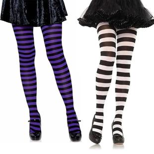 Striped Pantyhose Sweet Cosplay Cotton Long Hosiery Elastic