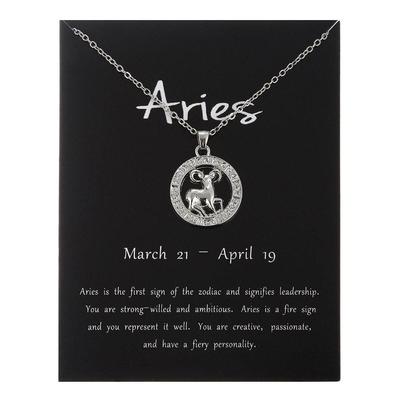 round stereoscopic pendant necklace 十二星座圆形立体吊坠项炼