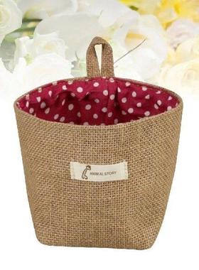 Little Striped Jute Storage Small Sacks Hanging Basket