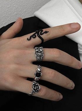 Mens retro hip hop ring set Punk Goth Ring for men戒指男