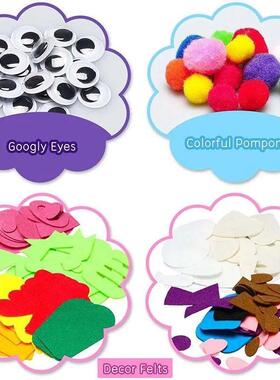 6Pcs Hand Puppet Making Kit for Kids Art Craft Felt Toys Mak