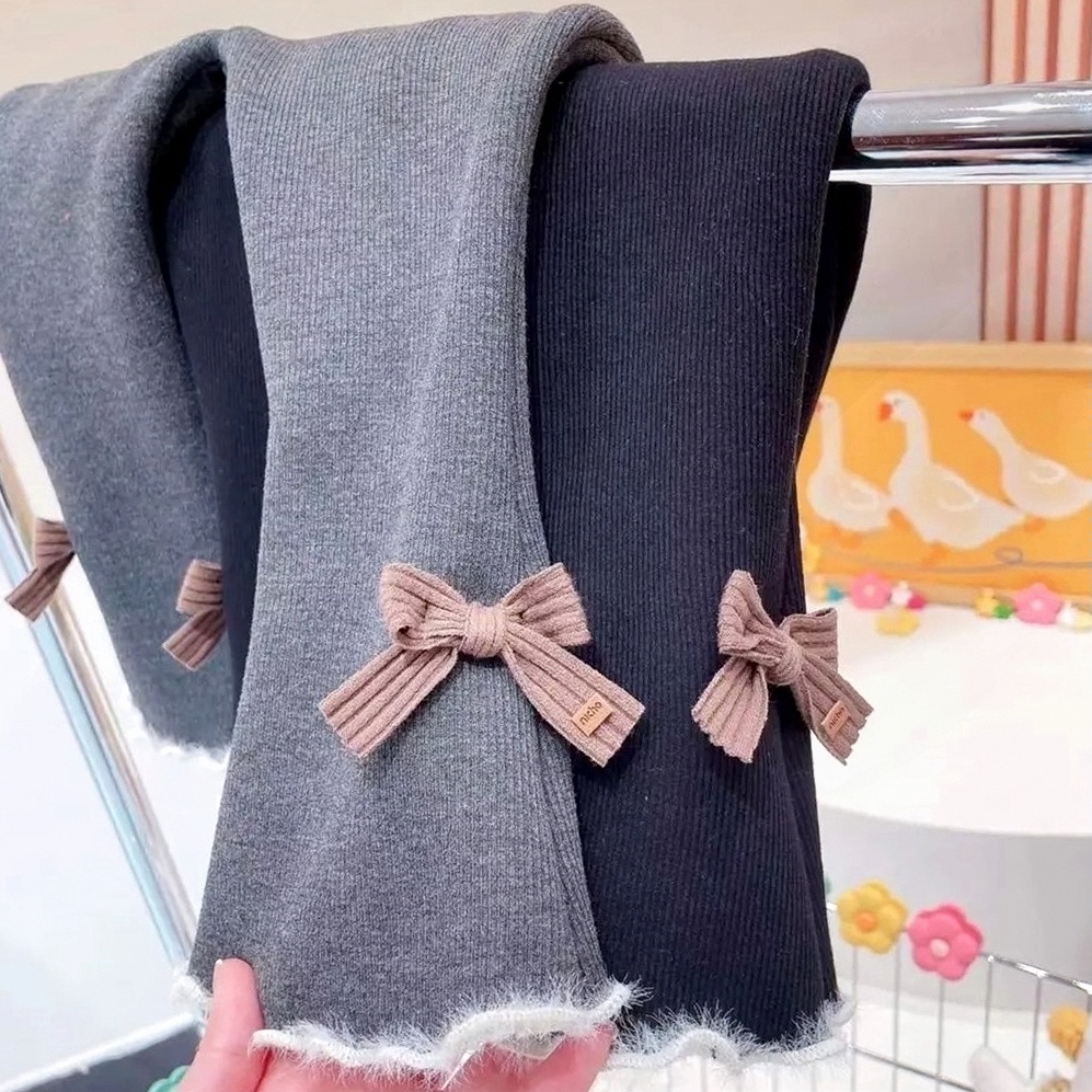 女童加绒宝一体绒裤子小微高弹喇叭裤秋冬韩版网红宝童洋气打底裤