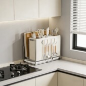 厨房置物架家用刀架磁吸菜刀筷子砧板收纳架一体刀具收纳架