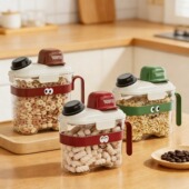 密封罐创意卡通透明手提五谷杂粮罐家用厨房大容量防虫防潮储粮罐