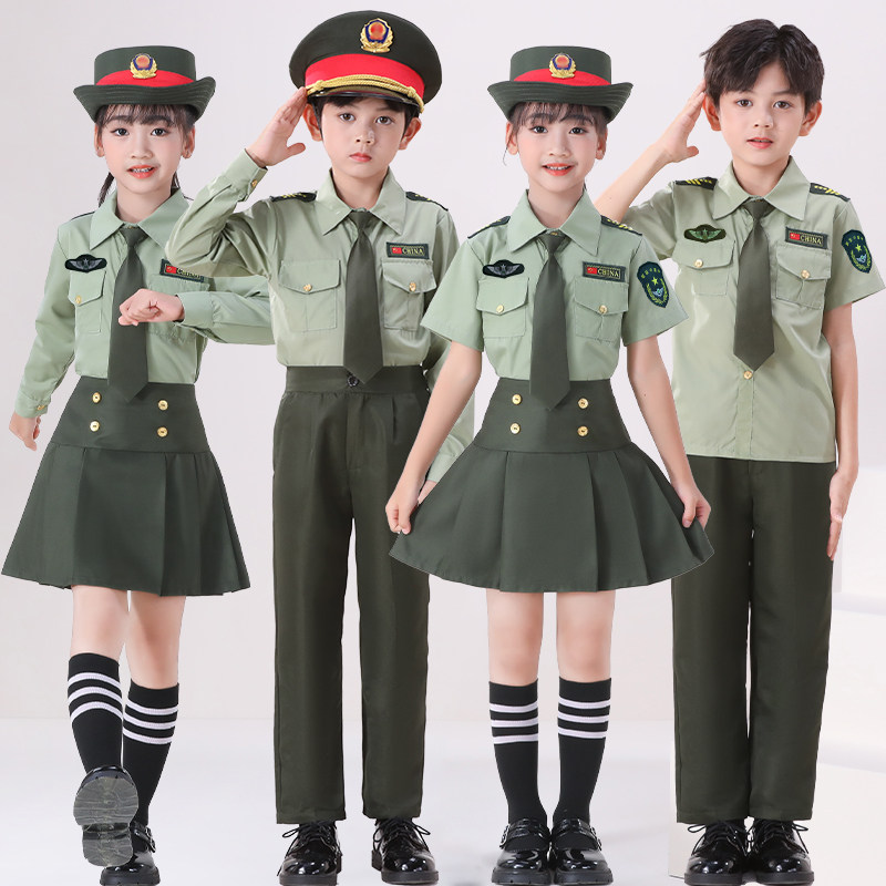 国庆升旗手演出服中小学生诗歌朗诵合唱服运动会服装小陆军表演服