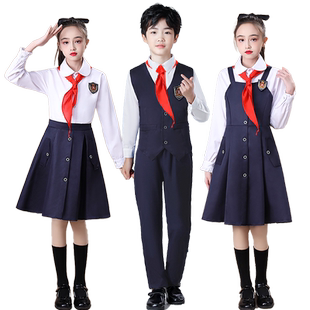 六一儿童演出服红色爱国诗歌朗诵学生大合唱服红歌演讲比赛服装女