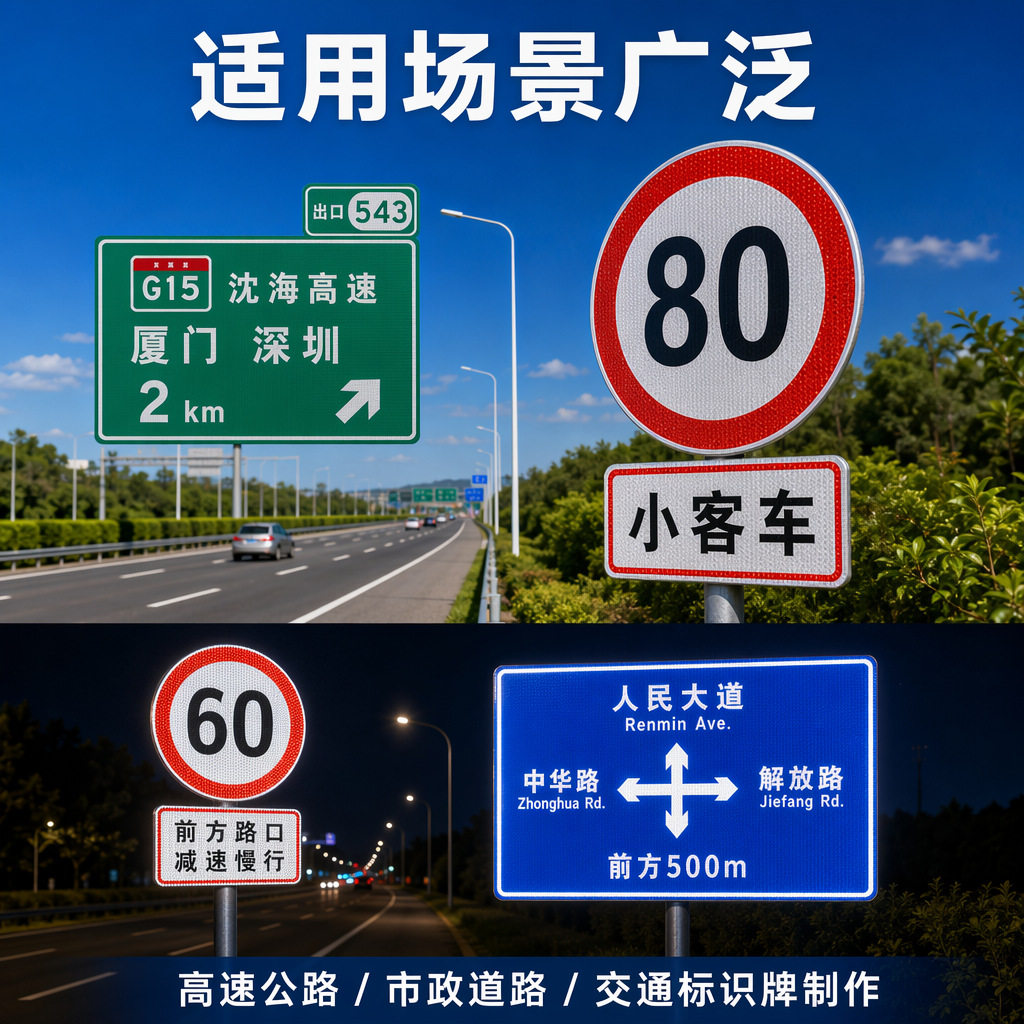 交通标志牌道路指示牌三角警示牌限速牌限高标志牌反光膜铝板定制图片
