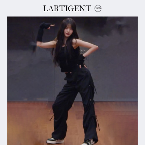 LARTIGENT阔腿街头嘻哈工装裤