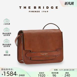 Lucrezia手工牛皮中号斜挎单肩包女真皮复古女包 桥牌 The Bridge