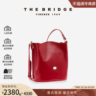 圣诞礼物 桥牌 手工牛皮女复古大容量斜挎包水桶包 Bridge The