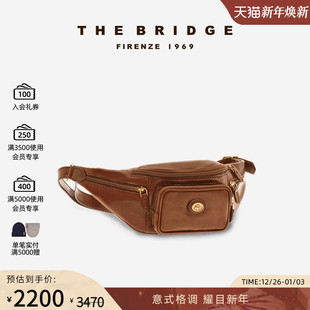 手工牛皮植鞣工艺男女复古真皮腰包休闲斜挎包 桥牌 The Bridge