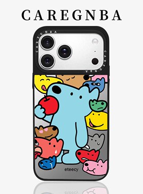 1713保护苹果卡通自画像15ProMax摔新款女xr12网红11防pro磁吸适用CAREGNBA全包壳可爱iPhone16pro14plus狗狗