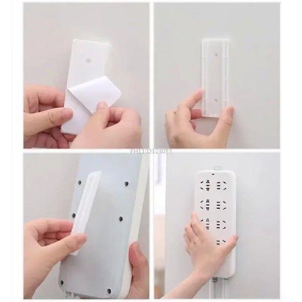 2 Set Self-Adhesive Desktop Socket Fixer Hanging Power