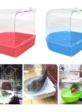 Cage Decor Transparent Hanging Pet Bird Parrot Bathing Tub