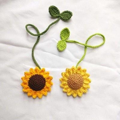 Car Decoration Ornament Handmade Crochet Sunflowers