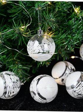6pcs 6cm Transparent Snow Christmas Balls Pendants for Chri