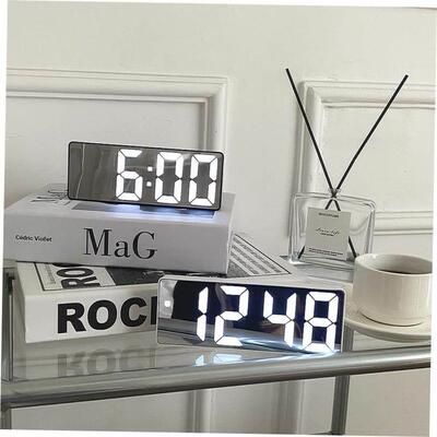 Smart LED Clock Bedside Digital Alarm Clocks Desktop Table E