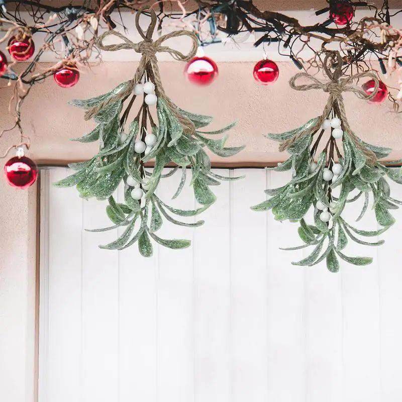 Simulated Mistletoe Branch Christmas Greenery Floral Stems B